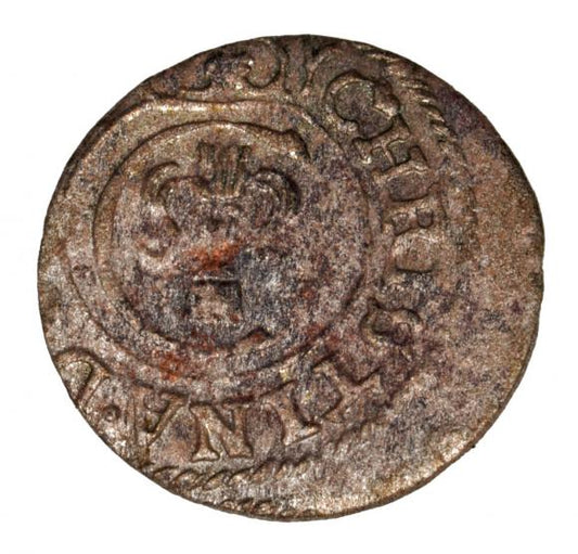 Szeląg 1654 Krystyna Waza Ryga