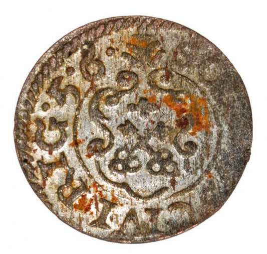 Szeląg 1656 Karol Gustaw Ryga