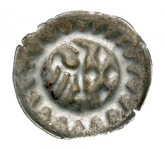 Brakteat półorzeł i cztery diamenty Fryderyk II Żelazny Niemcy Brandenburgia Stendal