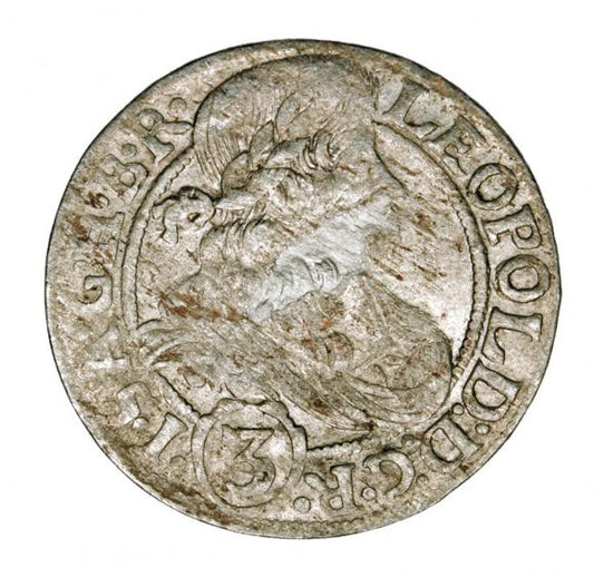 3 krajcary 1669 Leopold I Habsburg Śląsk Wrocław