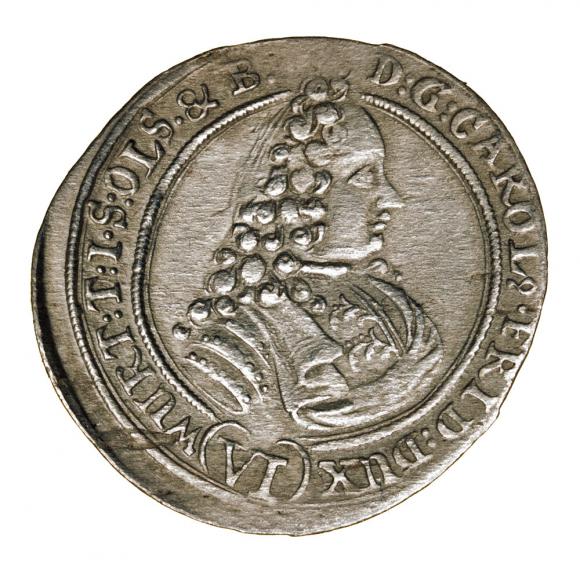 6 krajcarów 1716 Karol Fryderyk Wirtemberski Księstwo Ziębicko - Oleśnickie Oleśnica