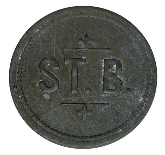 10 fenigów żeton restauracyjny 1 portion ST. B.