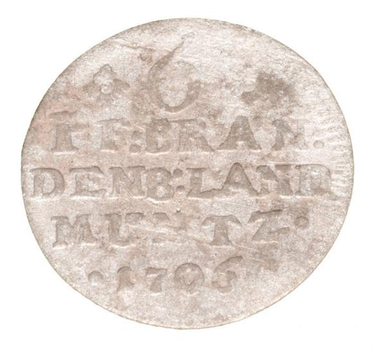 6 fenigów 1706 Fryderyk I Pruski Niemcy Brandenburgia Berlin A