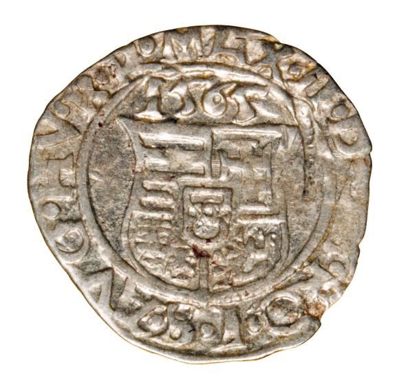 Denar 1565 Maksymilian II Habsburg Węgry Kremnica