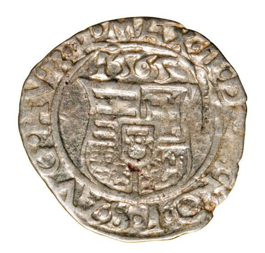 Denar 1565 Maksymilian II Habsburg Węgry Kremnica