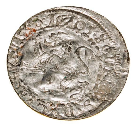 Szeląg 1605 Fryderyk i Wilhelm Kettler Księstwo Kurlandzkie Mitawa