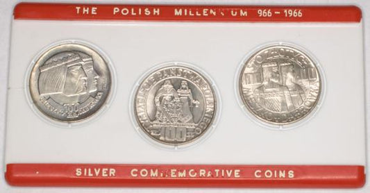 Zestaw 3 monet milenijnych Mieszko i Dąbrówka 1966 PRL