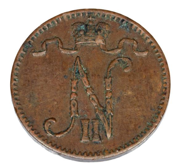 1 penni 1902 Mikołaj II Romanow Finlandia okupacja rosyjska Helsinki