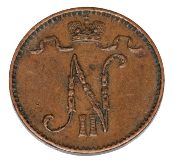 1 penni 1906 Mikołaj II Romanow Finlandia okupacja rosyjska Helsinki