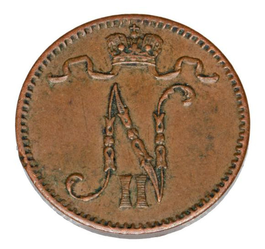 1 penni 1913 Mikołaj II Romanow Finlandia okupacja rosyjska Helsinki