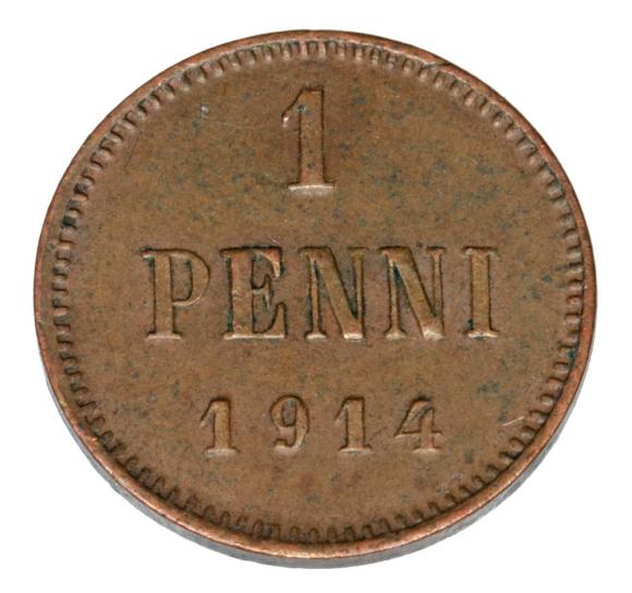 1 penni 1914 Mikołaj II Romanow Finlandia okupacja rosyjska Helsinki