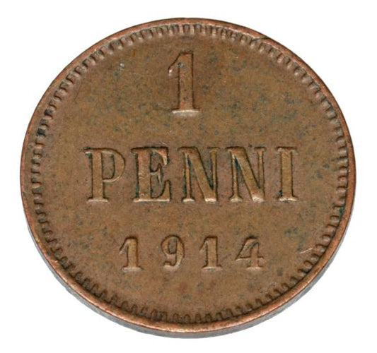 1 penni 1914 Mikołaj II Romanow Finlandia okupacja rosyjska Helsinki