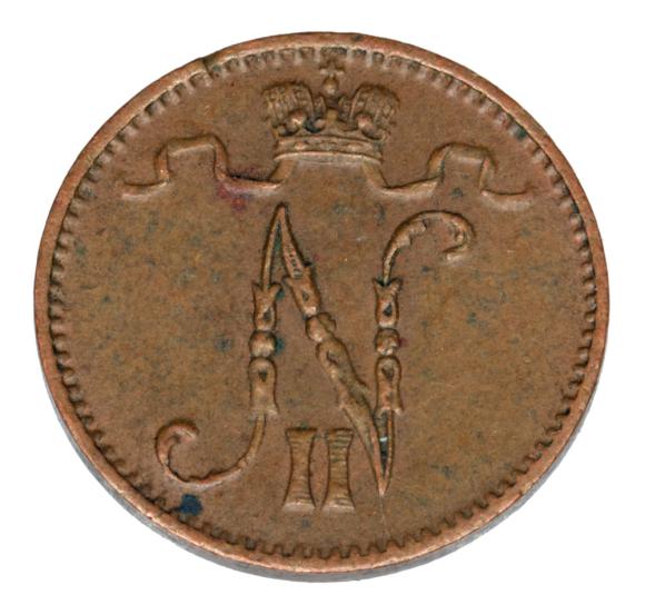 1 penni 1914 Mikołaj II Romanow Finlandia okupacja rosyjska Helsinki