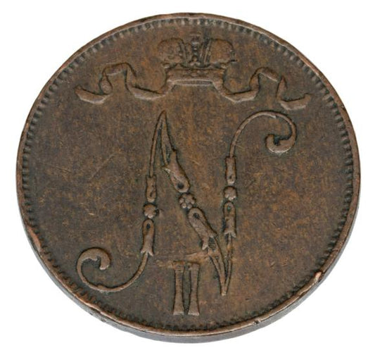 5 pennia 1898 Mikołaj II Romanow Finlandia okupacja rosyjska Helsinki