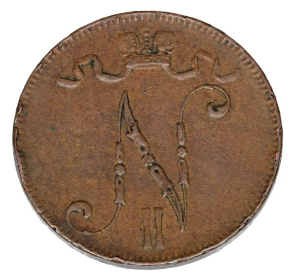 5 pennia 1901 Mikołaj II Romanow Finlandia okupacja rosyjska Helsinki