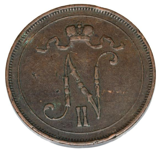 10 pennia 1900 Mikołaj II Romanow Finlandia okupacja rosyjska Helsinki