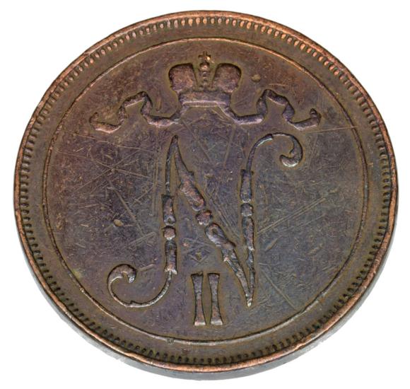 10 pennia 1905 Mikołaj II Romanow Finlandia okupacja rosyjska Helsinki