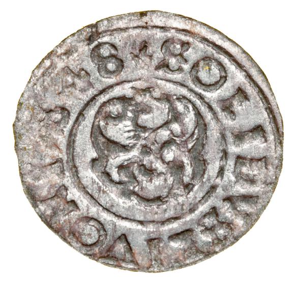 Szeląg 1648 Krystyna Waza Liwonia