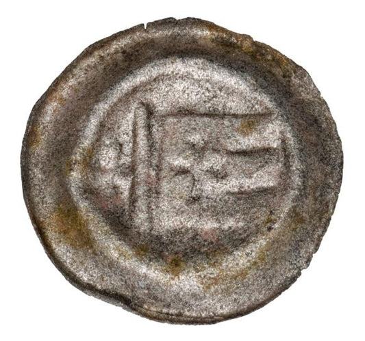 Brakteat Strzałów Stralsund proporzec i krzyż