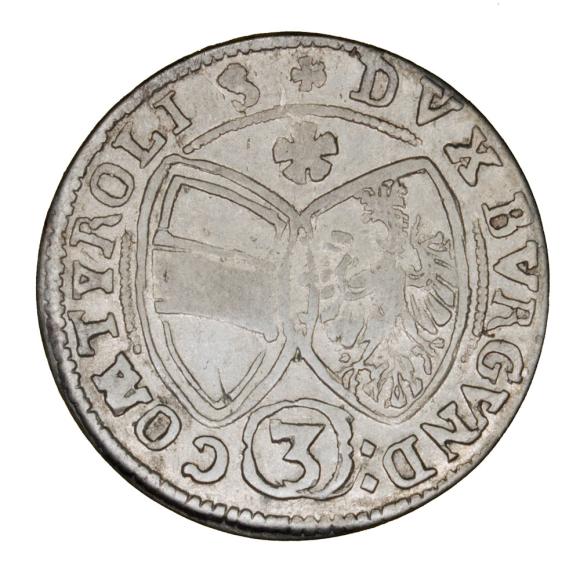 3 krajcary 1643 Ferdynand Karol Austria Tyrol Hall