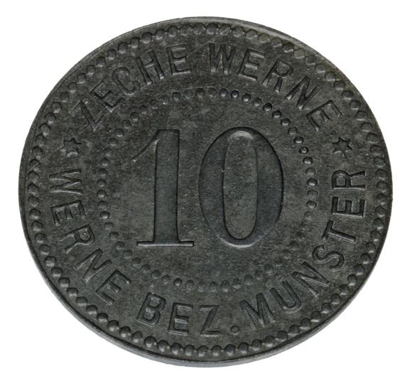 10 fenigów Munster Zeche Werne / Werne Bez. Munster