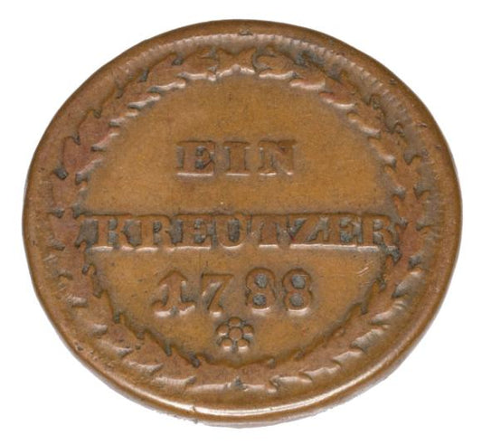 1 krajcar 1788 Karol II August Palatynat Dwóch Mostów Zweibrucken