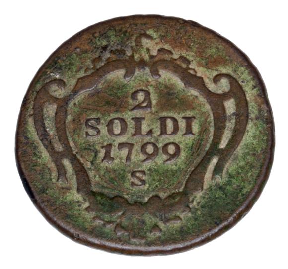 2 soldi 1799 Franciszek I Habsburg Włochy Hrabstwo Gorycji i Gradyski Smolnik