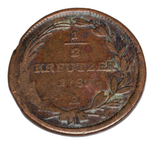 1/2 krajcara 1781 Józef II Habsburg Austria Wiedeń