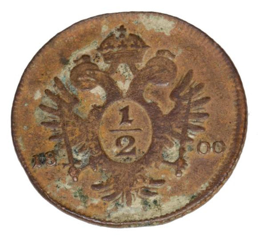 1/2 krajcara 1800 Franciszek II Habsburg Austria Wiedeń
