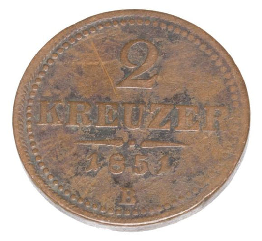 2 krajcary 1851 Franciszek Józef I Austria Kremnica
