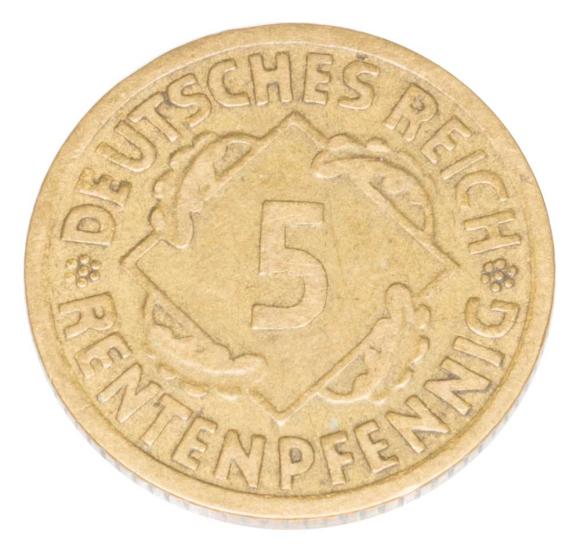 5 rentenpfennig 1924 Niemcy Stuttgart F