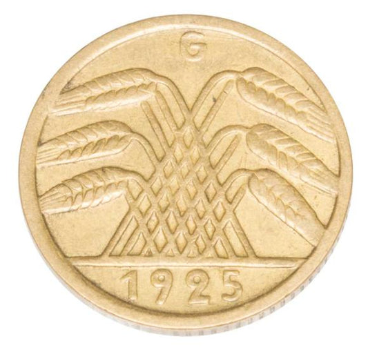 5 reichspfennig 1925 Niemcy Karlsruhe G