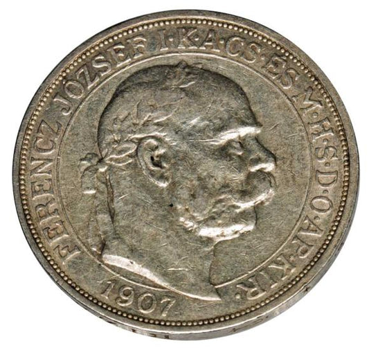 5 koron 1907 Franciszek Józef I Węgry Kremnica