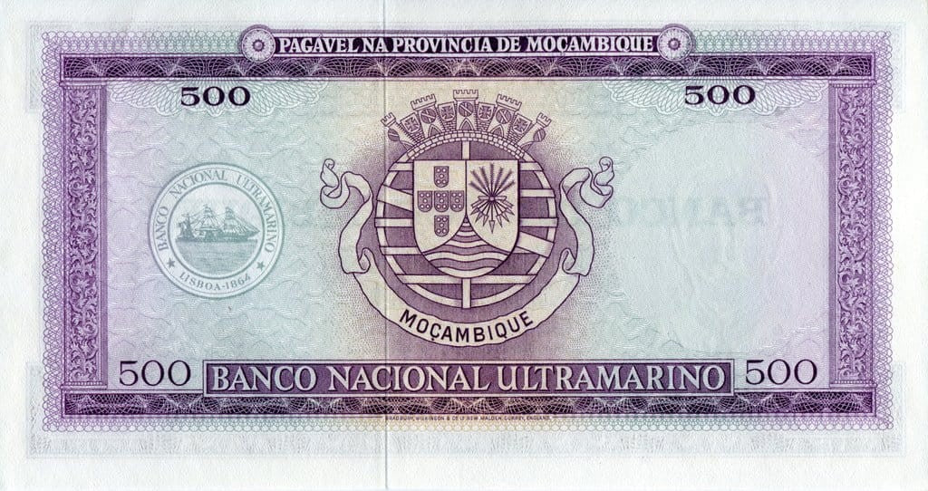 Mozambik 500 escudos Caldas 1976 P-118