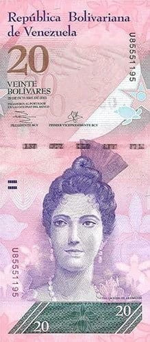 Wenezuela 20 Boliwarów Żółwie 2013 P-91f