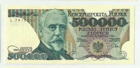 III RP 500000 zł Henryk Sienkiewicz 1990 P-156a  L