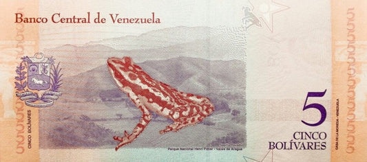 Wenezuela 5 Boliwarów Żaba 2018 P-102a