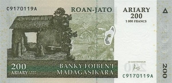 Madagaskar 200 ariary Aloalo 2004/2016 P-87c
