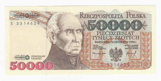 III RP 50000 zł Stanisław Staszic 1993 P-159a  S