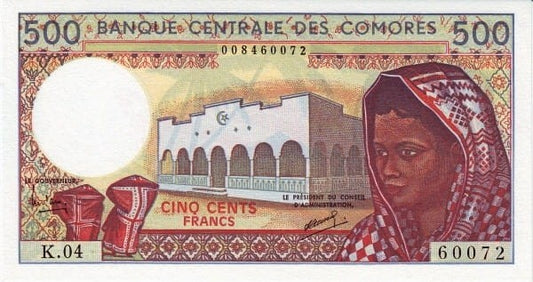 Komory 500 franków Kobiety 1994 P-10