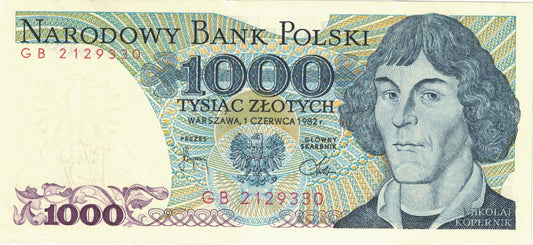 PRL 1000 zł Mikołaj Kopernik 1982 P-146c seria GB