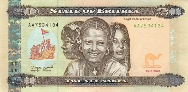 Erytrea 20 nakfa Wielbłąd 2015 P-17a