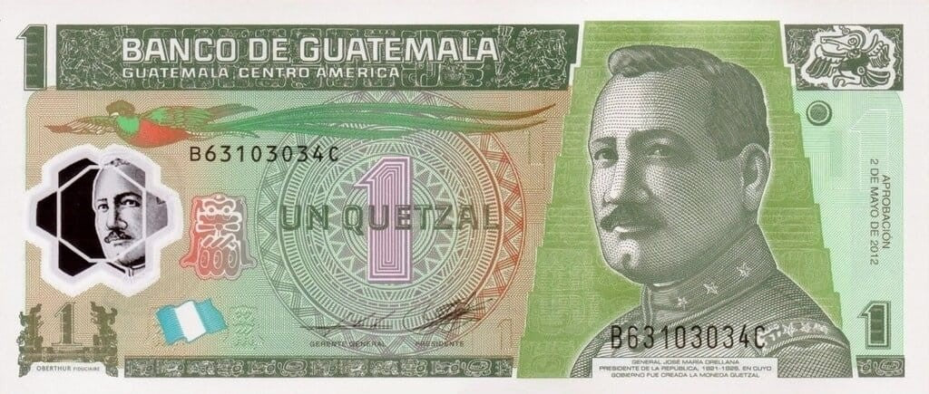 Gwatemala 1 Quetzal Generał J. Orellana 2012 P-115c