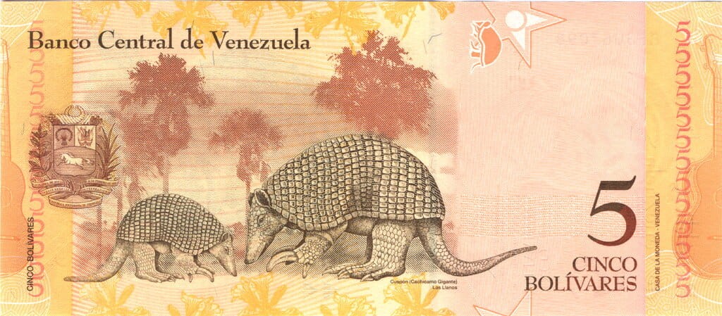 Wenezuela 5 Boliwarów Pancerniki 2013 P-89e