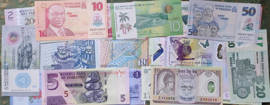 Banknoty Polimerowe x20 każdy inny UNC