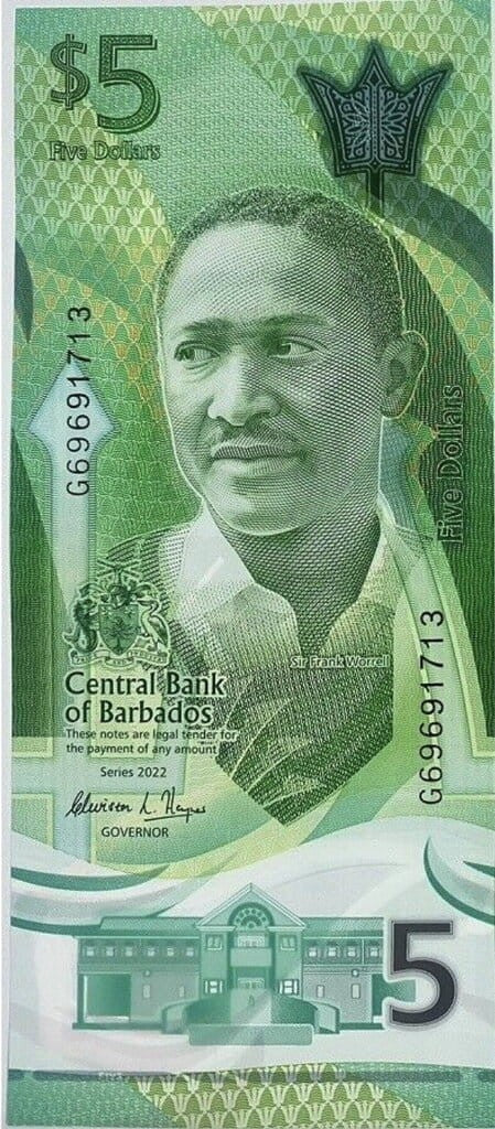 Barbados 5$ Krykiet 2022 P-81