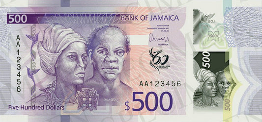 Jamajka 500 dolarów Port Royal 2022 P-98