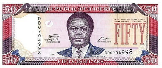 Liberia 50 $ Drzewo 2011 P-29f