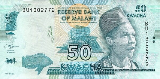 Malawi 50 kwacha Park  Kasungu- Słonie 2018 P-64e