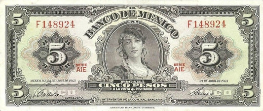 Meksyk 5 Peso Monument niepodległości 1963 P-60h